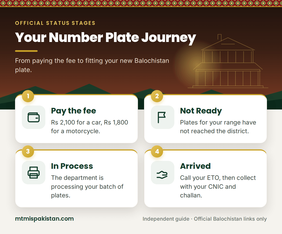 Steps to check Balochistan number plate status